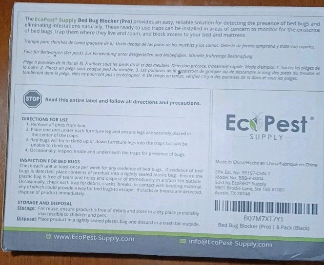 EcoPest Supply Bed Bug Blocker Pro 8 Pack Interceptor Traps New Open Box