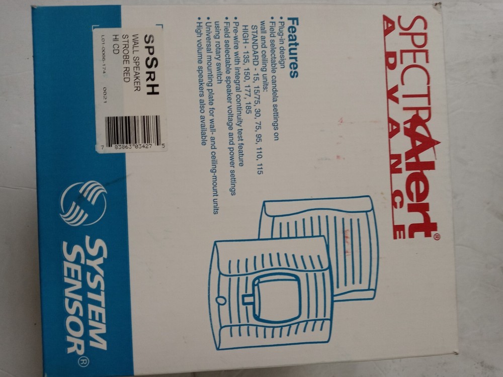 System Sensor SPSRH Wall Mount Speaker/Strobe