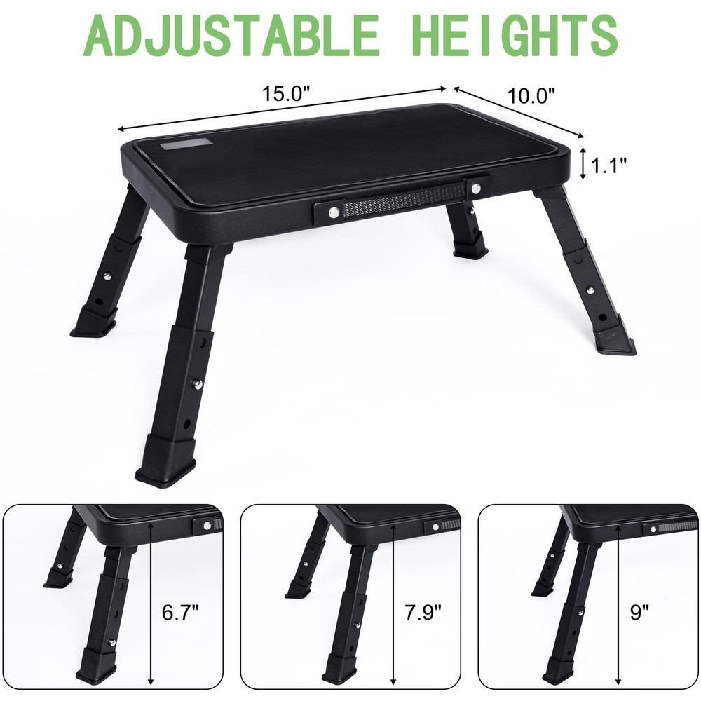 3 Levels Adjustable Folding Step Stool,Foldable RV Step Stool,Safer Metal Ste...