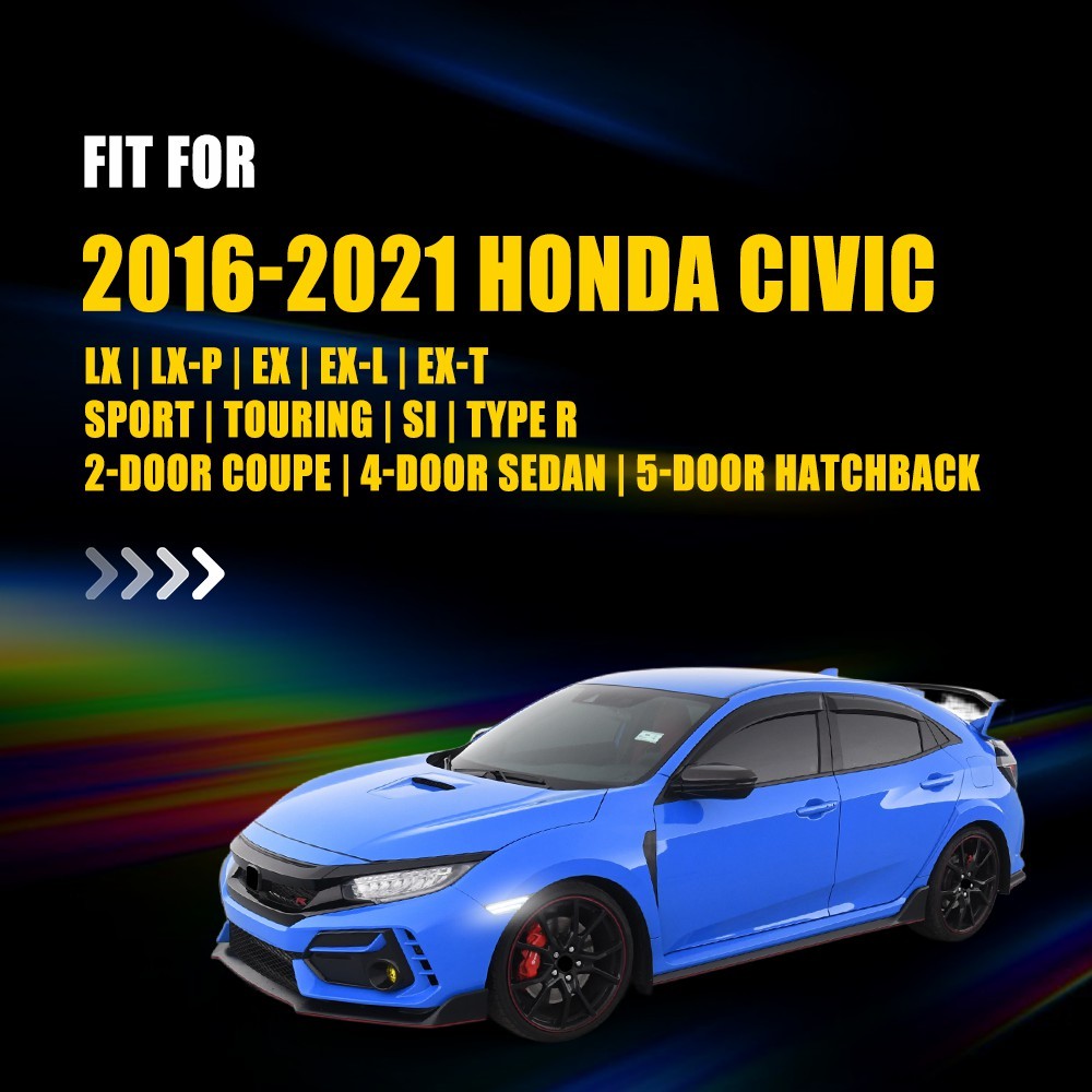 Smoked Sequential Signal LED Side Marker Lights For 16-21 Honda Civic 1-10Set