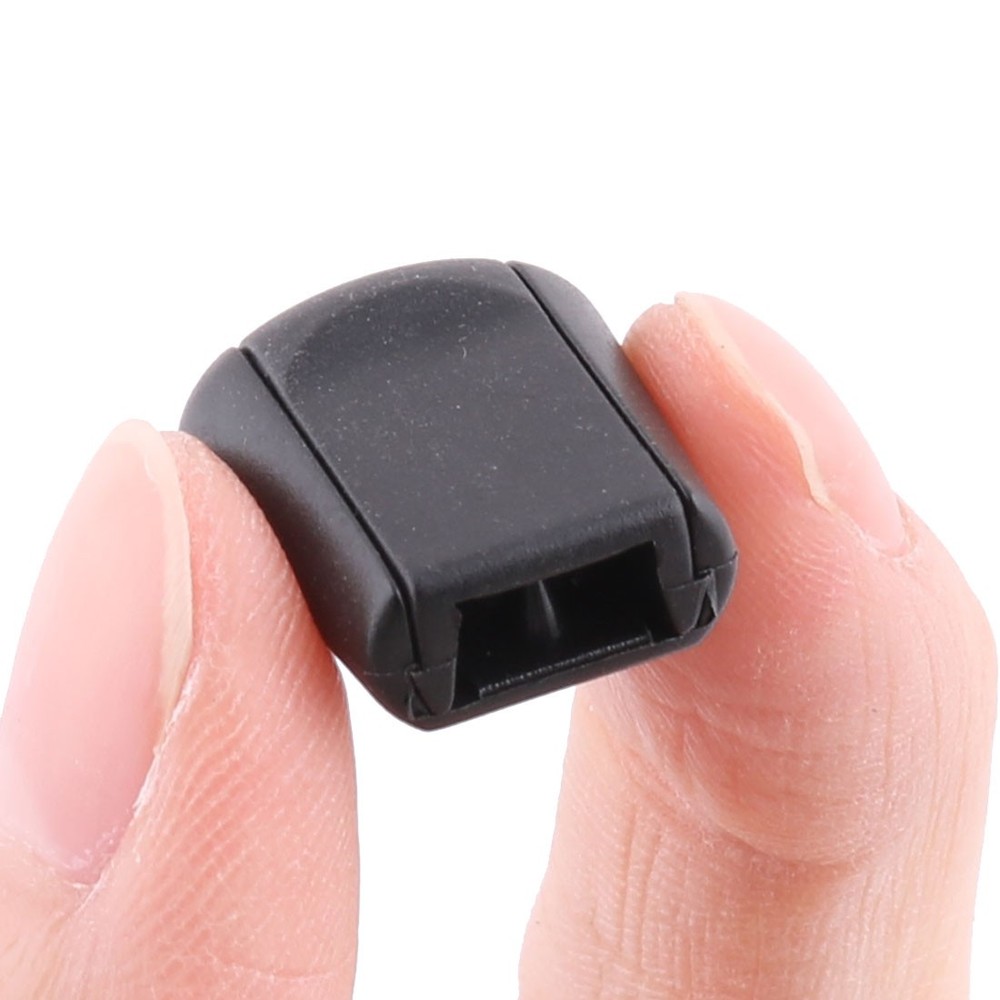 Plastic Sliding Rope String Drawstring Stopper Fastener Cord Lock Black 12pcs