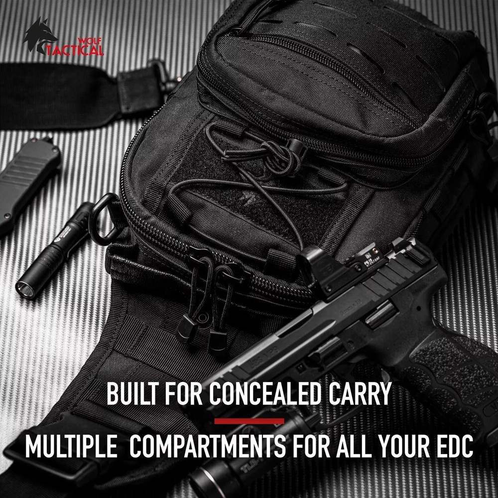 TACTICAL Compact EDC Sling Bag - Concealed Carry Shoulder Bag for Range