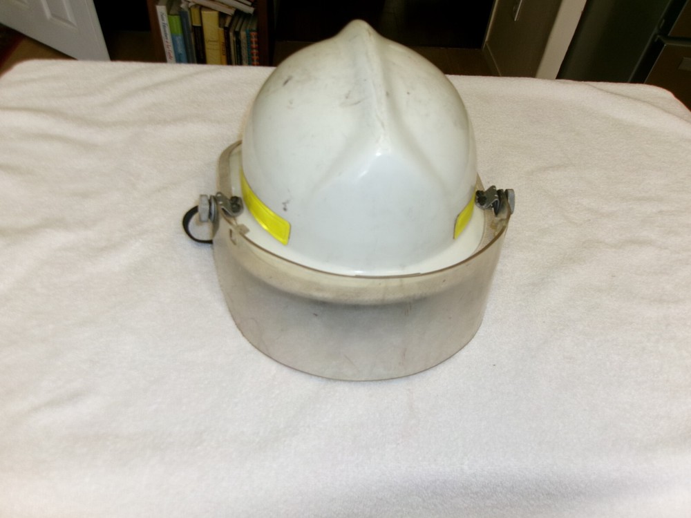 Cairns Bros White Fireman's Helmet with Shield