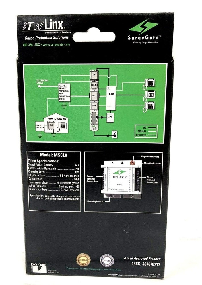 New ITW Linx SurgeGate Isolated Loop Protector MSCL8 New in Box