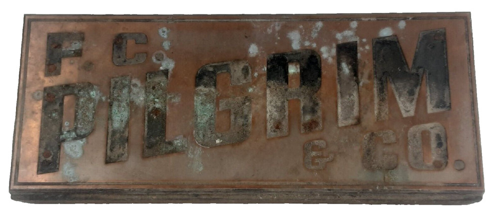 F C Pilgrim Company Printing Block Letterpress Typography