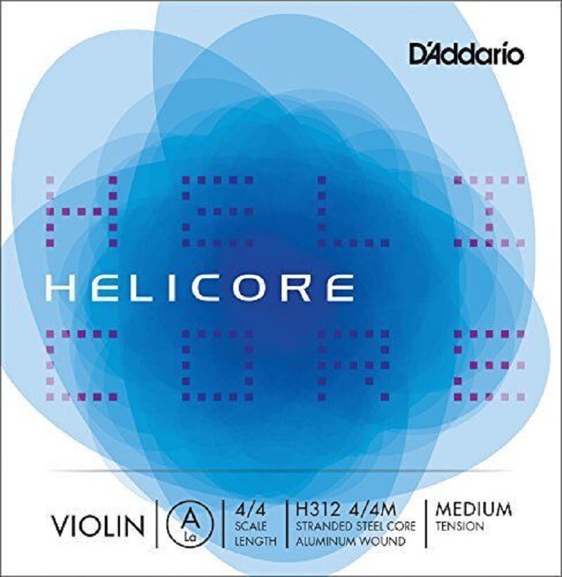 D'Addario Helicore Violin Single A String, 4/4 Scale Medium Tension