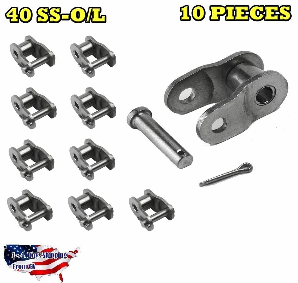 40 SS Stainless Steel Roller Chain Offset Link (10PCS)