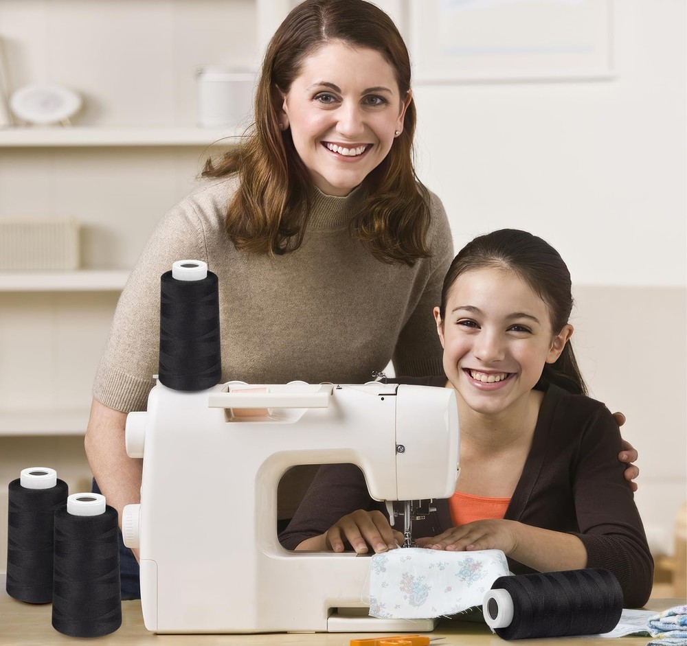 Serger Thread 4 Cones Threads of 3000 Yards Each Spool All Purpose Thread for...