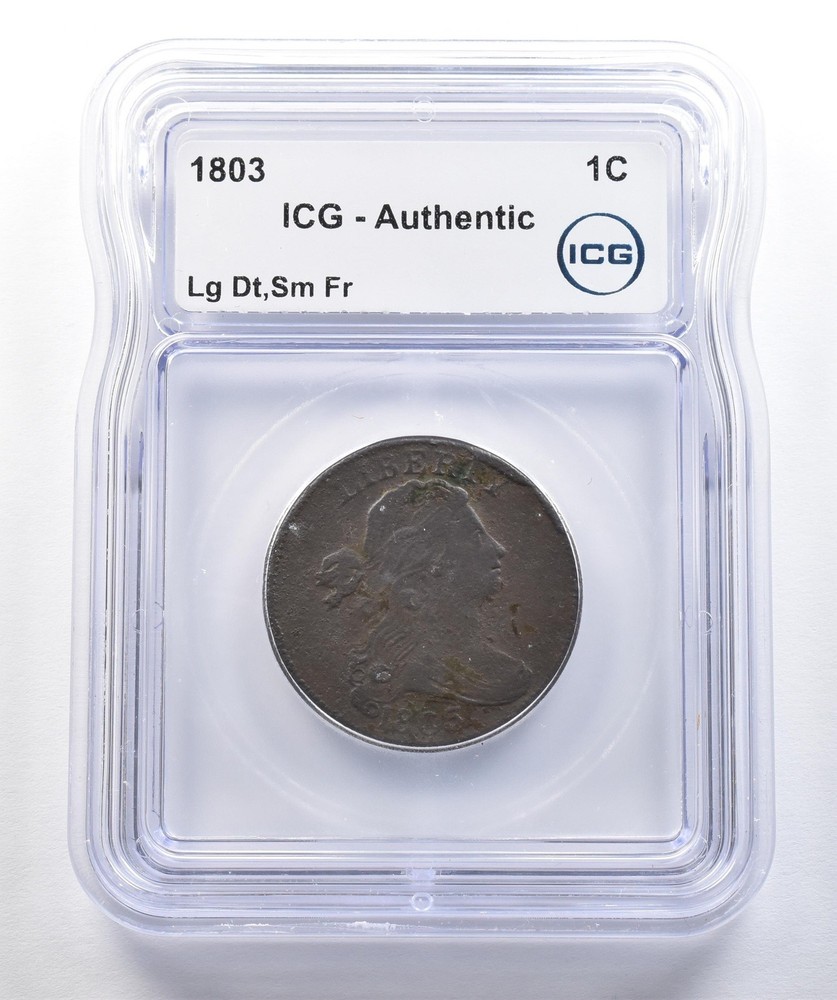 1803 Draped Bust Large Cent Large Date Small Fr Authentic ICG *7775