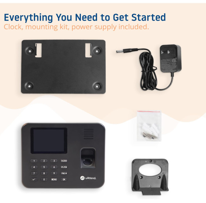 uAttend RE2000 Biometric Timeclock - New In Box