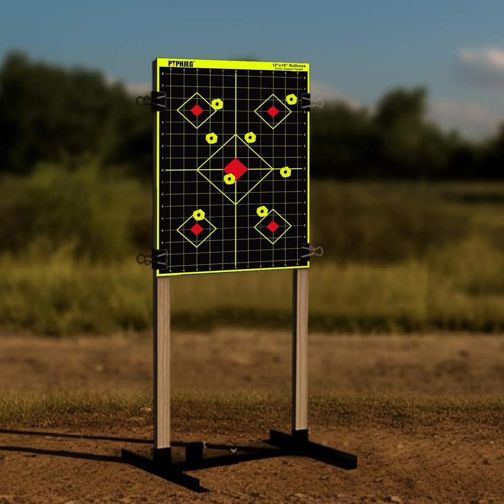 PTPHJEG 12"x18" Splash-Design Shooting Targets - Bright Fluorescent 50Pack