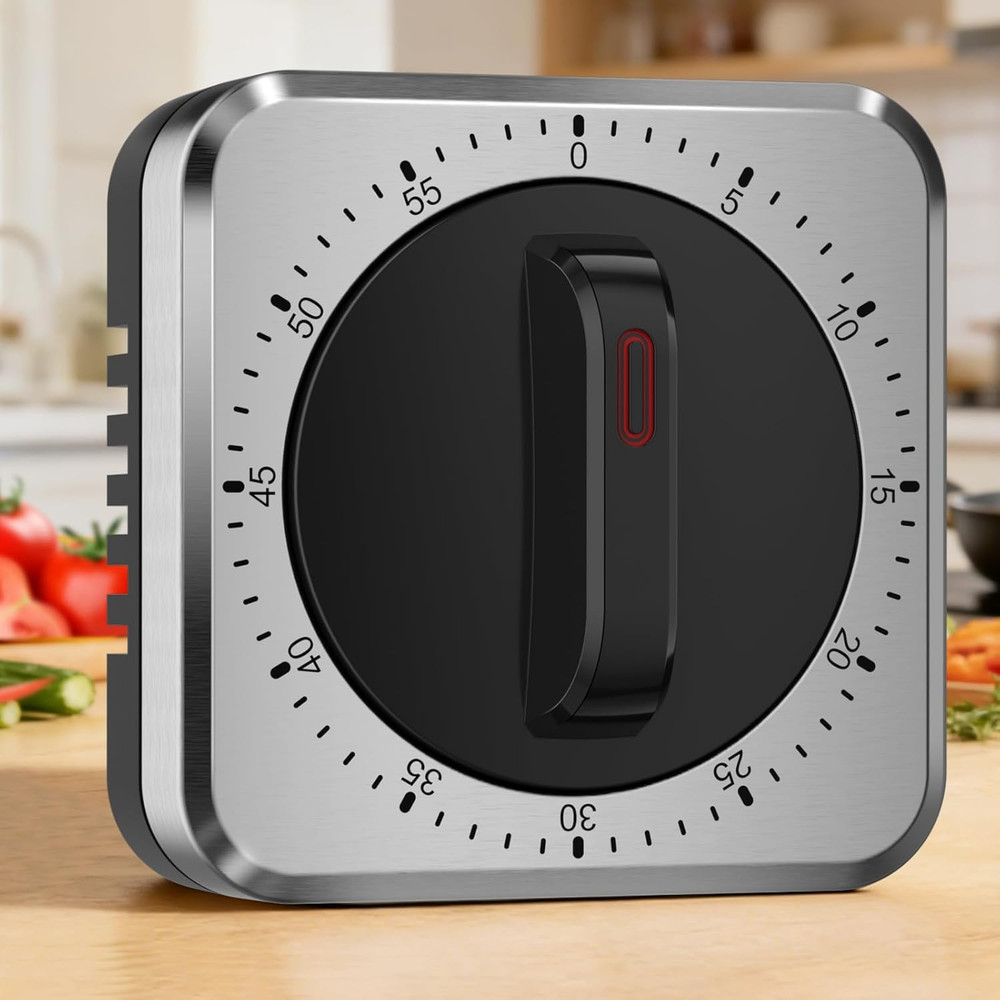 Mechanical Kitchen Timer with Magnet: Wind up Cooking Timer Clock with Loud Alar