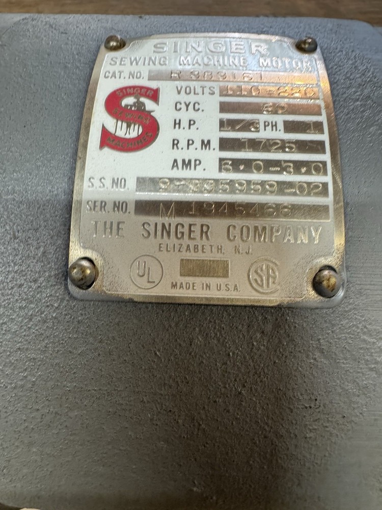 SINGER INDUSTRIAL SEWING MOTOR Tested Working