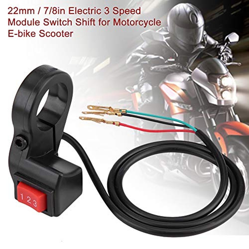 Handlebar Switch Shift 3 Speed Module, 22mm 7/8 inch Electric Motorcycle E-Bi...