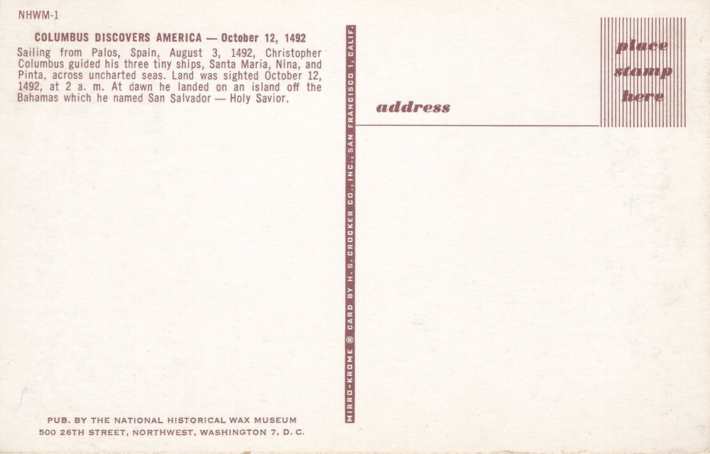 COLUMBUS DISCOVERS AMERICA - PC4758