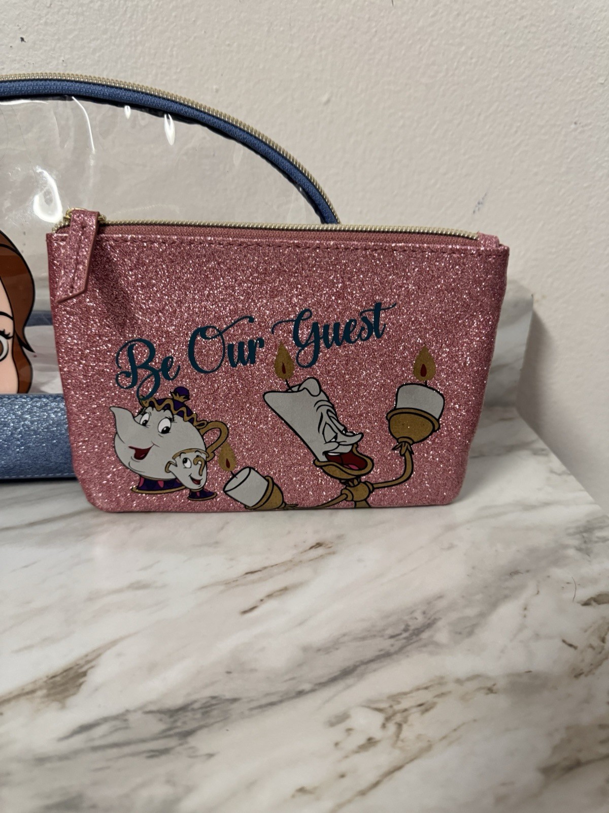 Disney Danielle Nicole Beauty & The Beast Cosmetic Bag Makeup Pouch 3 Piece Set