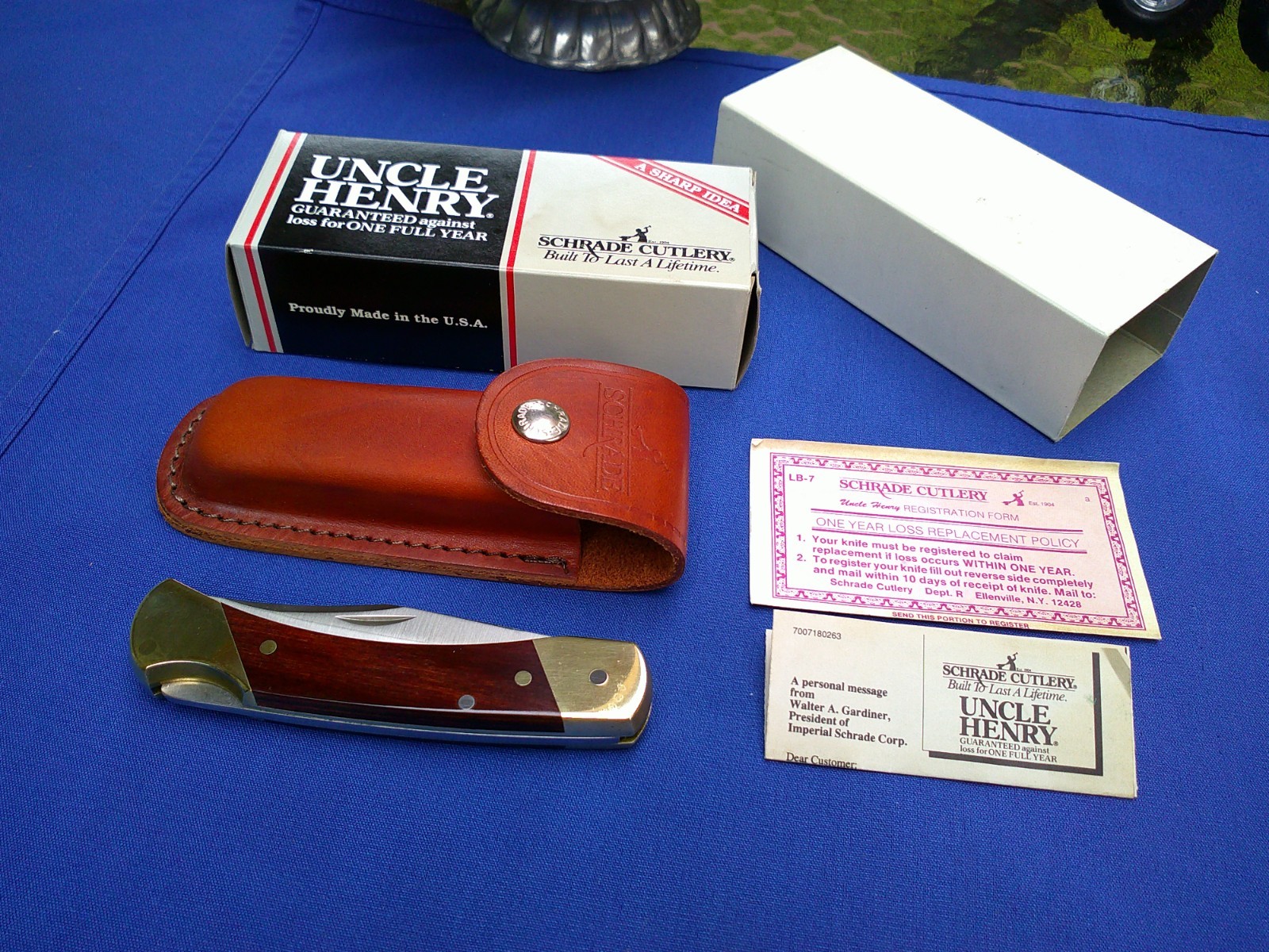 Schrade Uncle Henry LB7 Bear Paw USA Lock Back Pocket Knife w/Sheath NIB