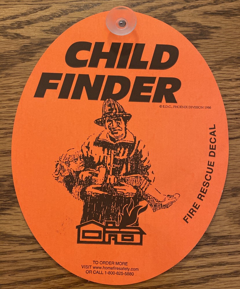 child finder fire rescue decal
