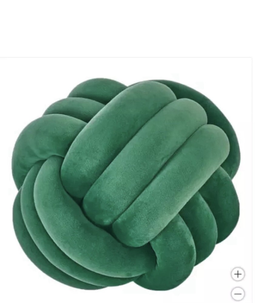 DreamOn 11" Knot Pillow, Plush Green