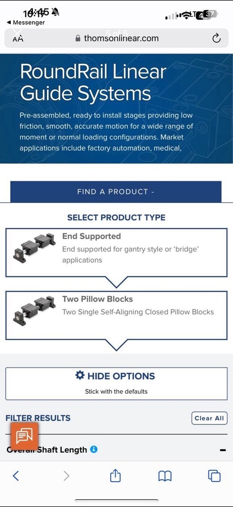 Thomson Linear Slide Rail Assembly