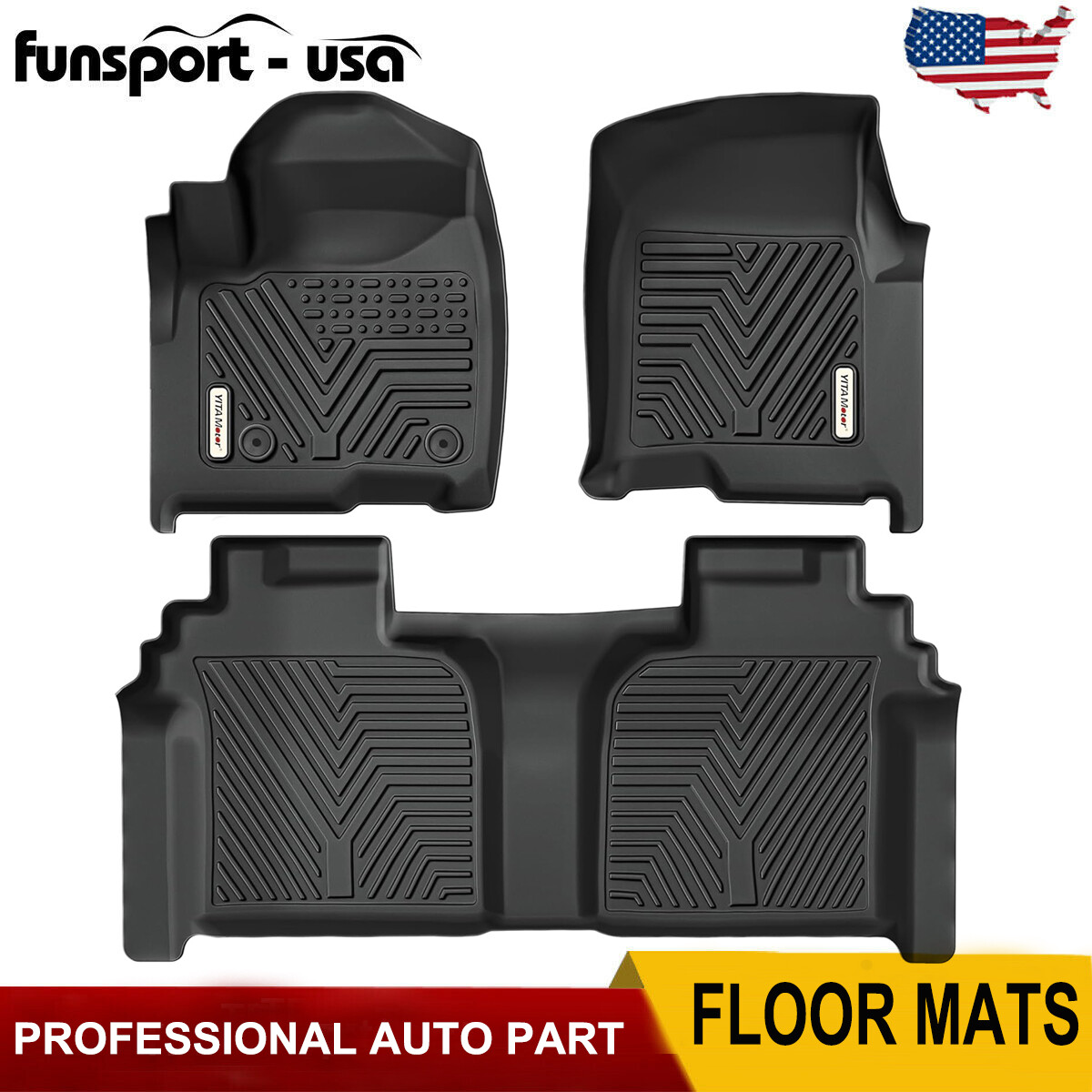 Floor Mats for 2019-2026 Chevy Silverado GMC Sierra 1500 2500HD 3500HD Crew Cab