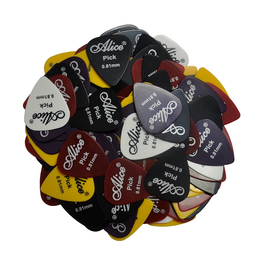 100Pcs Medium 0.81mm Alice ABS Smooth Guitar Picks Plectrums AP-P