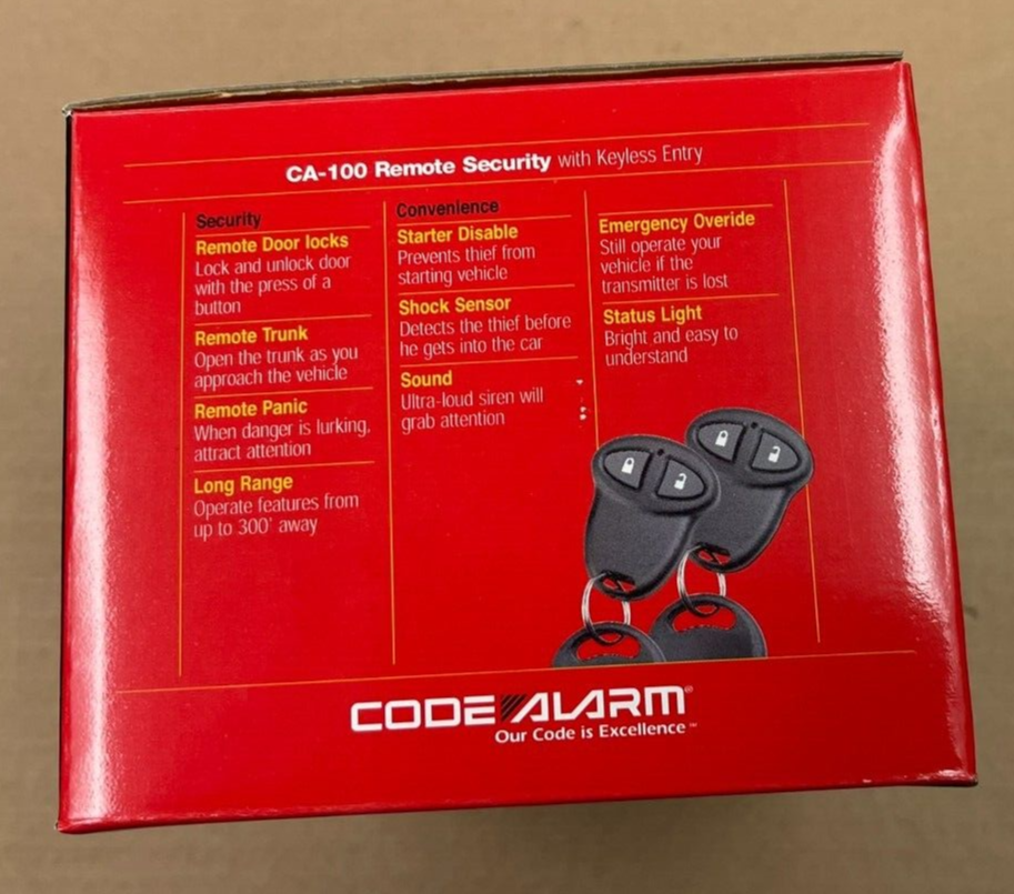 CODE ALARM CA-100 CAR ALARM REMOTE SECURITY WITH KEYLESS ENTRY NEW
