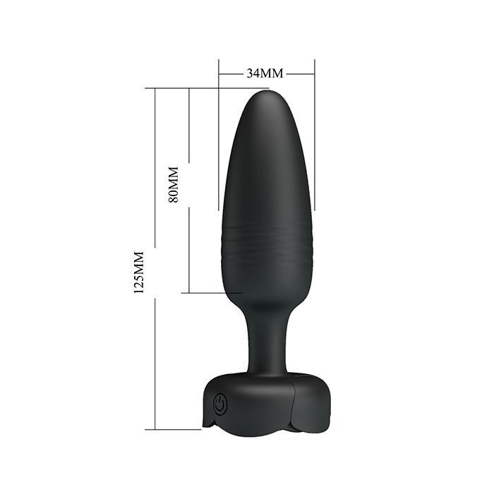 Pretty Love Tarion Thrusting Butt Plug w/Multi Color Bottom Led Light Black