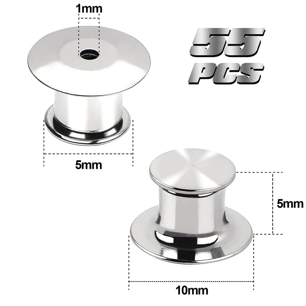 55 Pieces Metal Pin Backs Locking Pin Keepers Locking Clasp