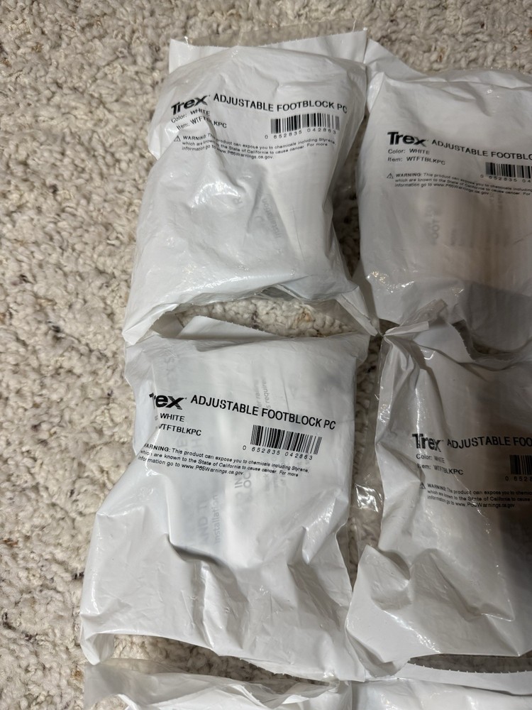 9~Trex Adjustable Footblock PC For Transcend or Enhanced WHITE~SEALED ~WTFTBLKPC