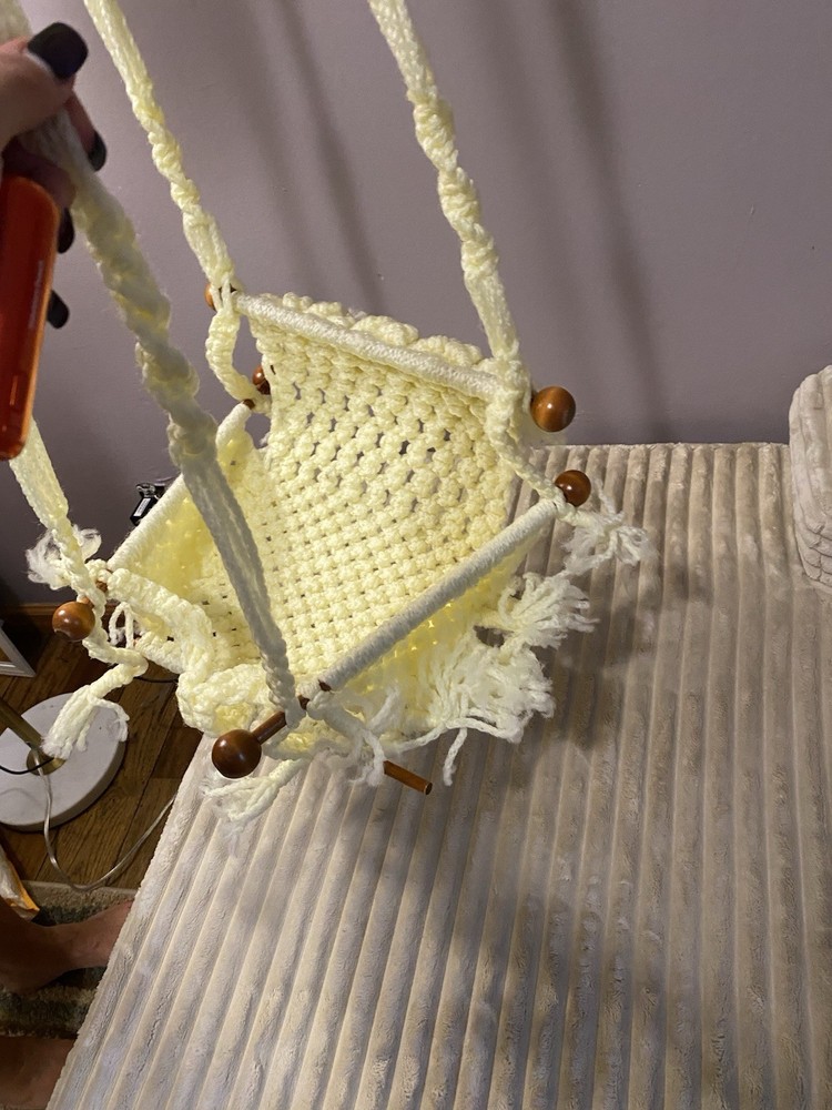 Handmade Macrame Baby Swing in Yellow