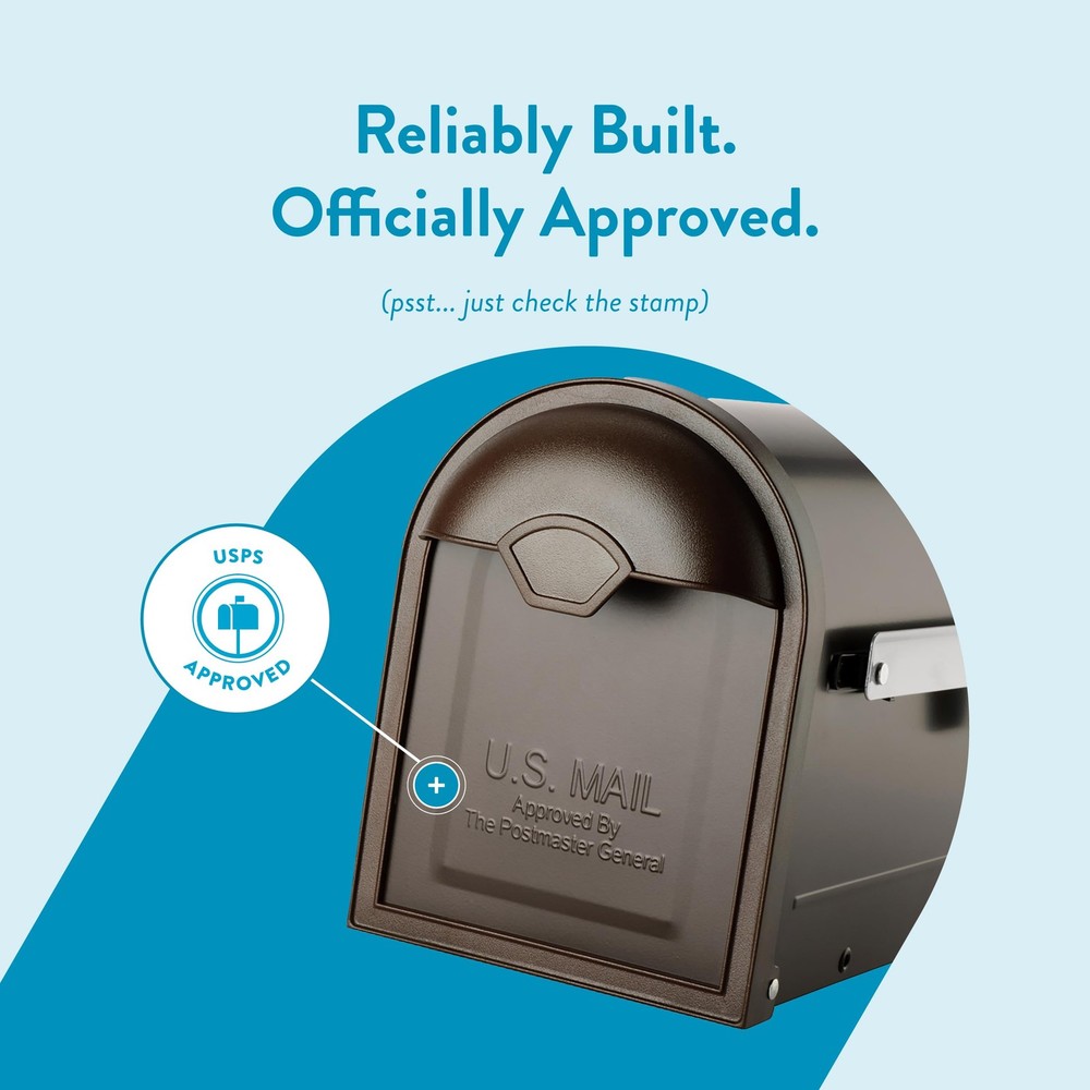 Architectural Mailboxes 8830RZ-10 Winston Post Mount Medium, Rubbed Bronze