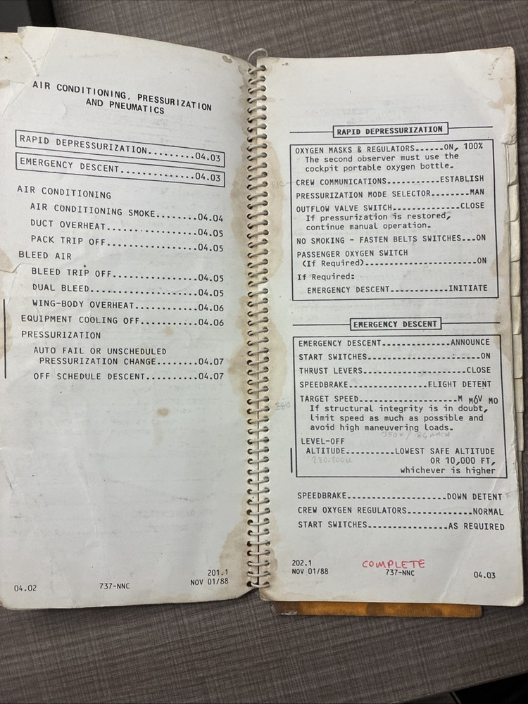 Sultan Air Boeing 737 Pilot Quick Reference Handbook 1984