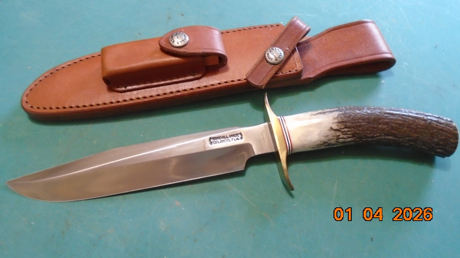 Vintage RANDALL #`1 -7" Stag Handle Fighting Bowie Knife / Sheath NEW UNUSED !!!
