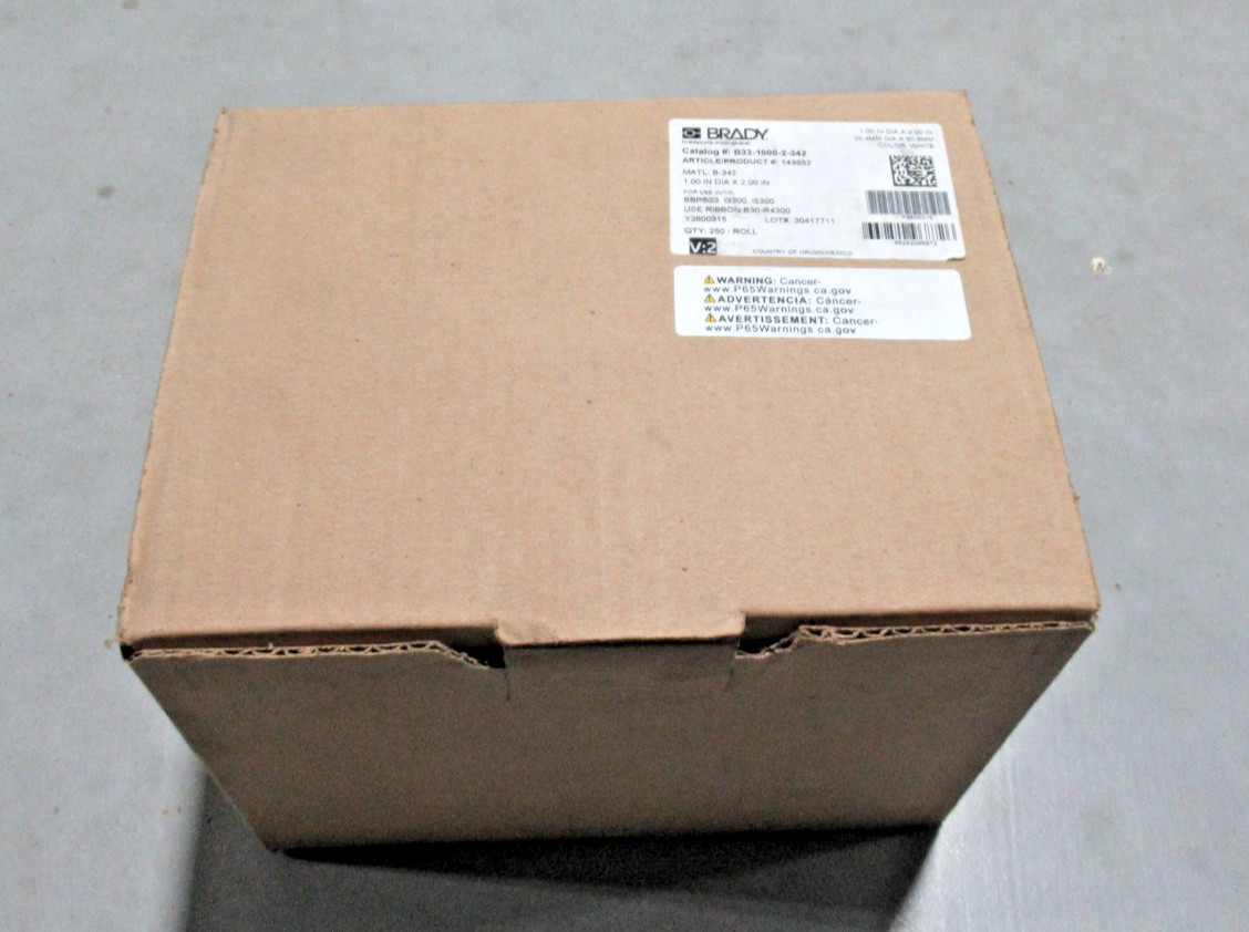 BRADY B33-1000-2-342 PERMASLEEVE HEAT SHRINK WIRE LABELS 1"X2" *BRAND NEW*