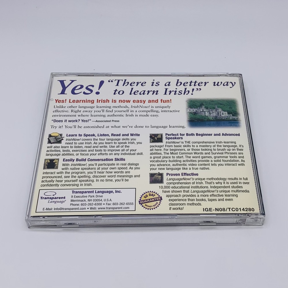 Transparent Language: Learn Irish Now CD-ROM Software Windows Mac Version 8