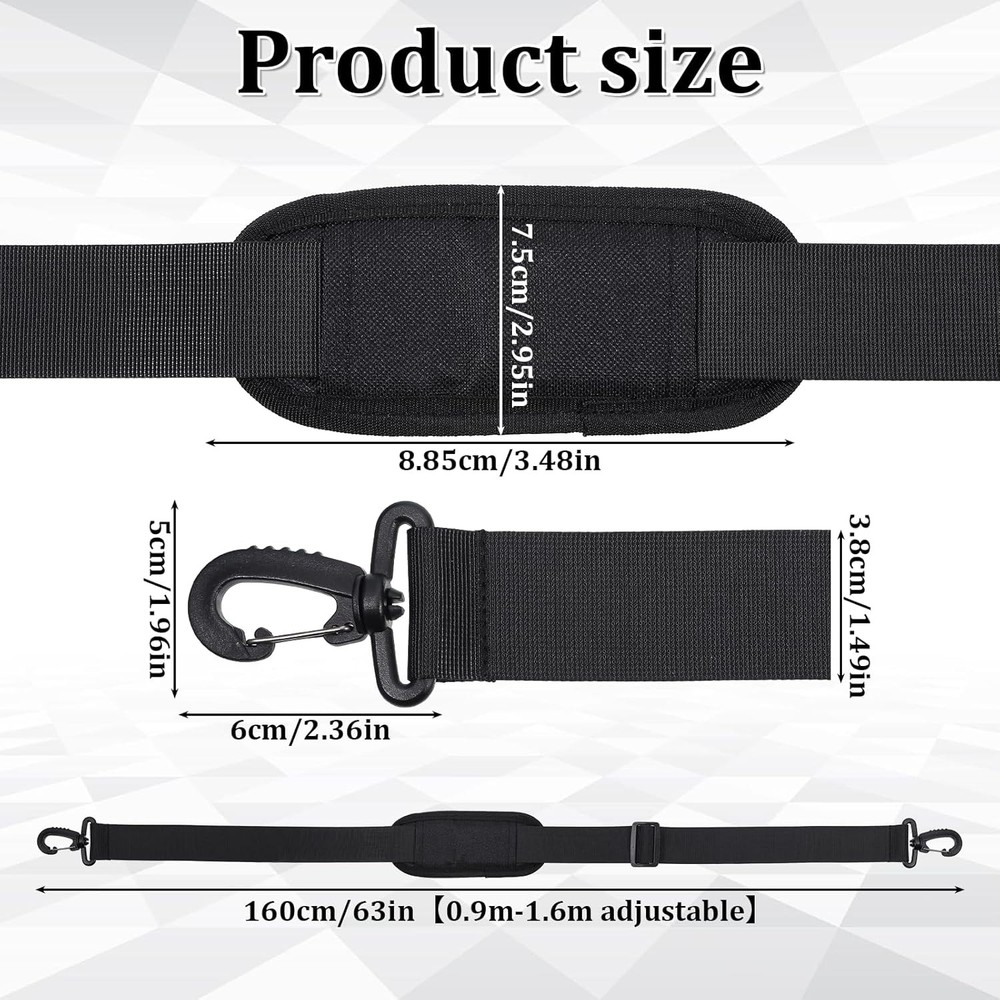 56" Bag Strap, Shoulder Strap Universal Adjustable Shoulder Belt Replacement Lap