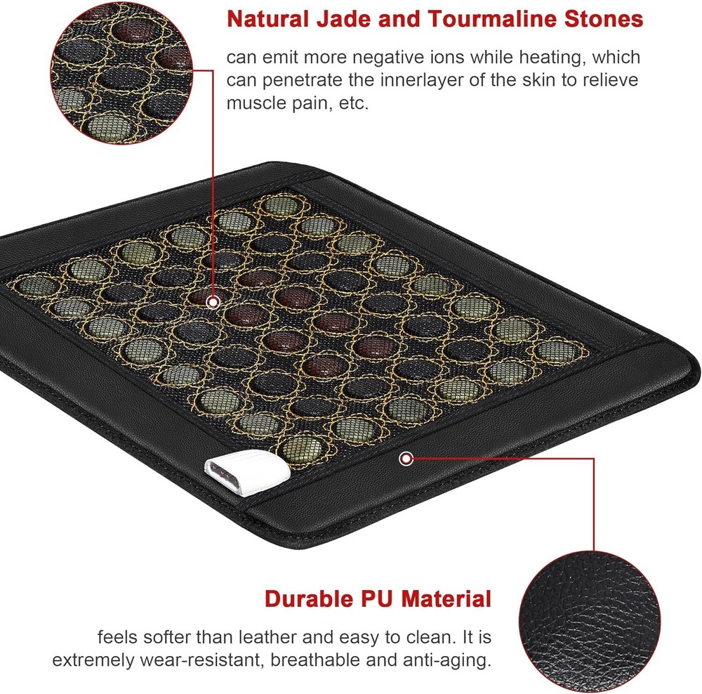 Natural Jade Infrared Heating Pad w/Smart Controller Memory Function 15" x 19"