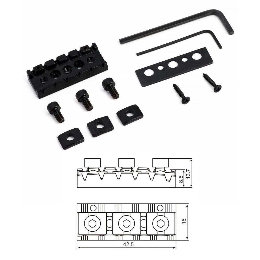 Guitar String Locking Nut for Floyd Rose Style Locking Guitar Tremolo Black