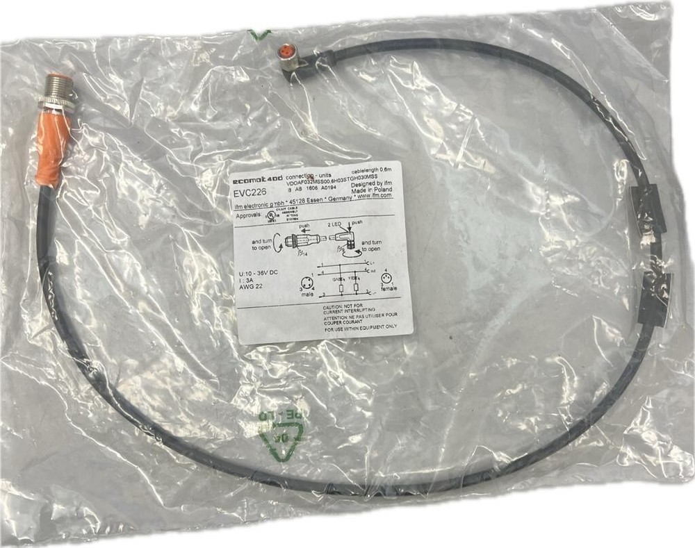 IFM Electronic Interconnect Cable EVC226 Sensor Actuator Cable