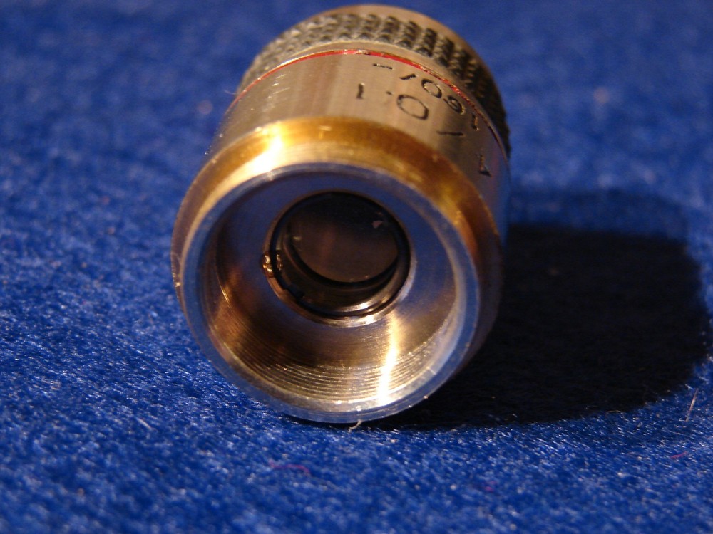 Microscope Objective in Excellent Condition, Unknown Manu, 4x 0.10 NA 160/-