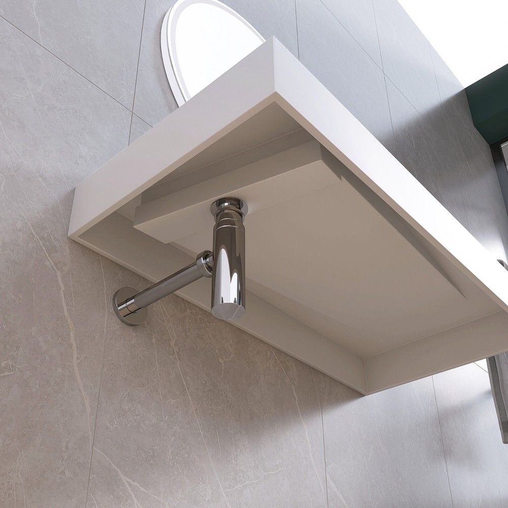 35'' Wall Mounted Bathroom Sink Solid Surface Bathroom Vessel Sink