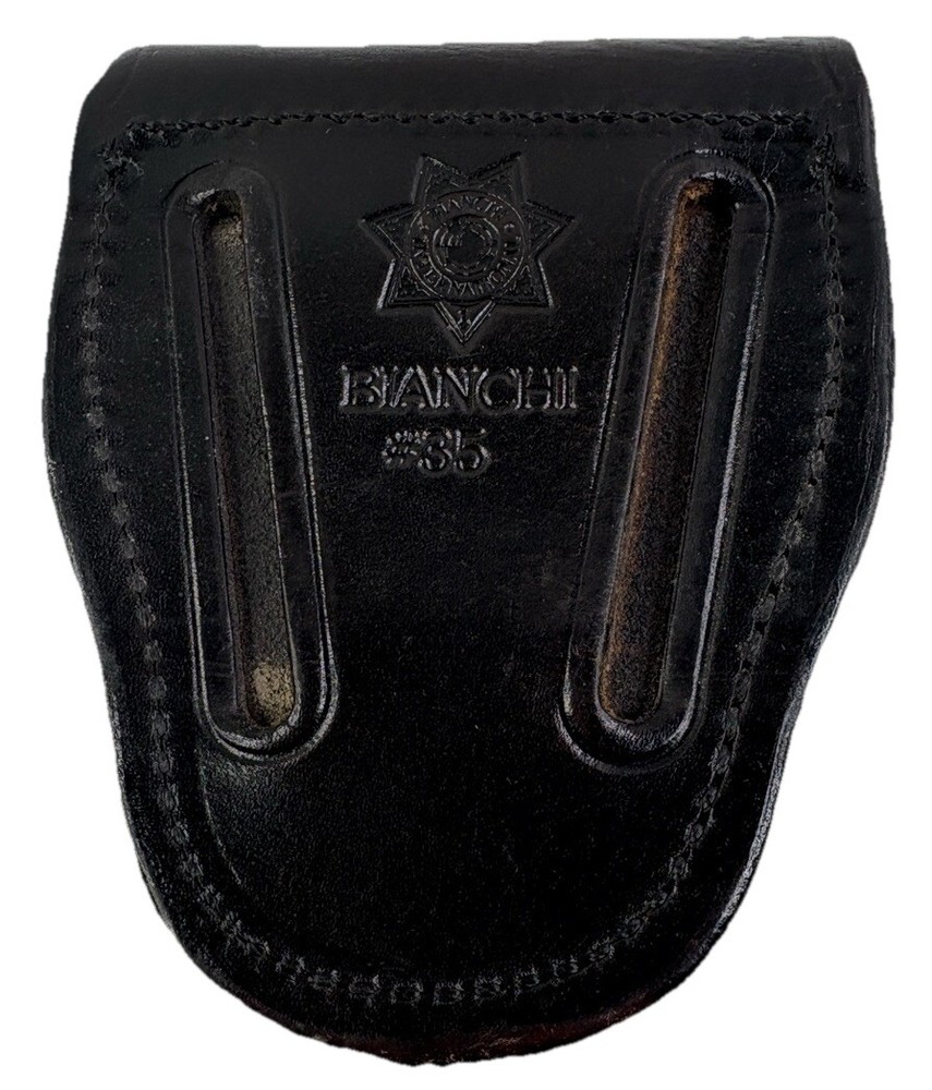 Deho Bianchi #35 Leather Handcuff Case with Snap Closure