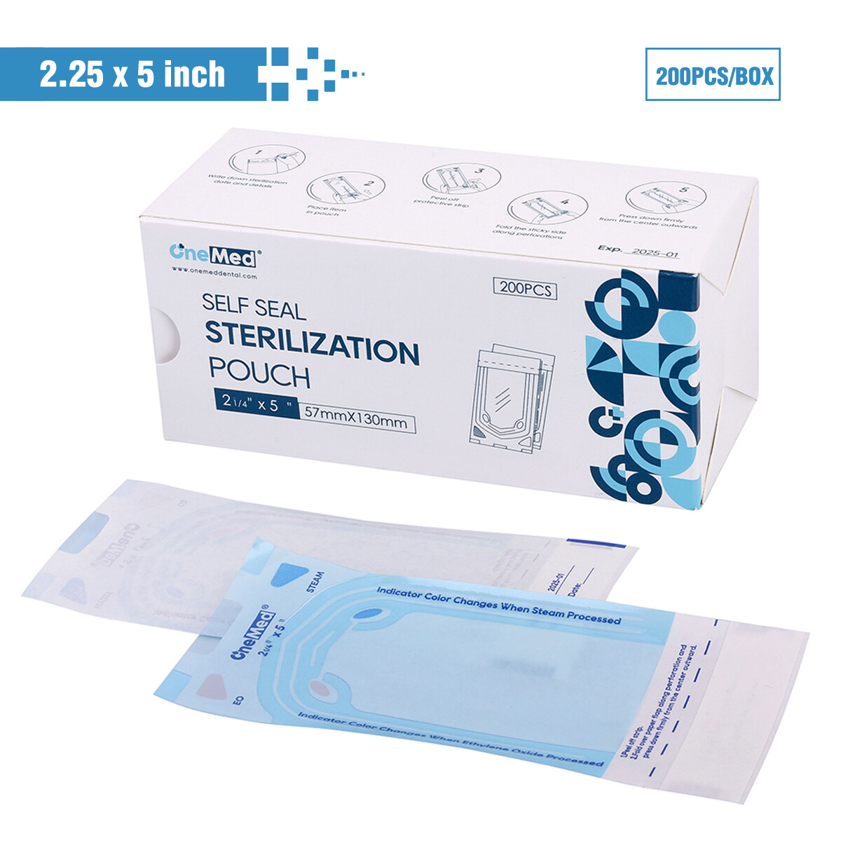 OneMed Dental Self Seal Sterilization Pouches Pouch Autoclave, Sterilizer Bags