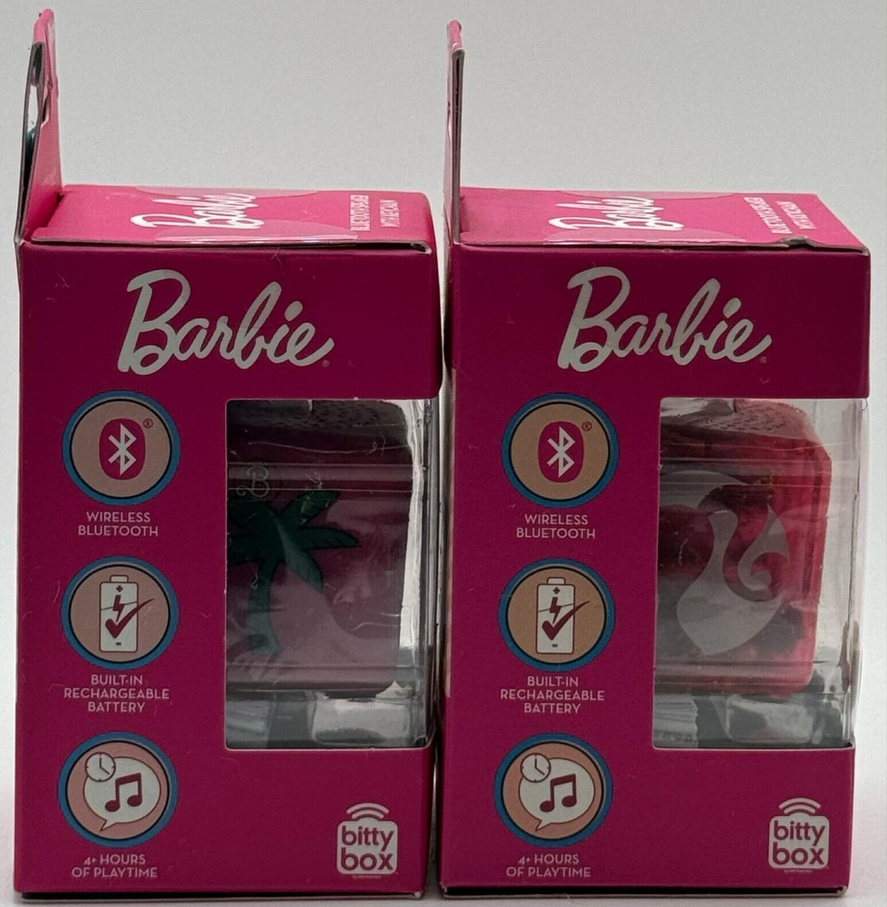 2PC Barbie Bitty Box Bluetooth Speaker With Keychain Set ~ FAST SHIPPING ~ NEW