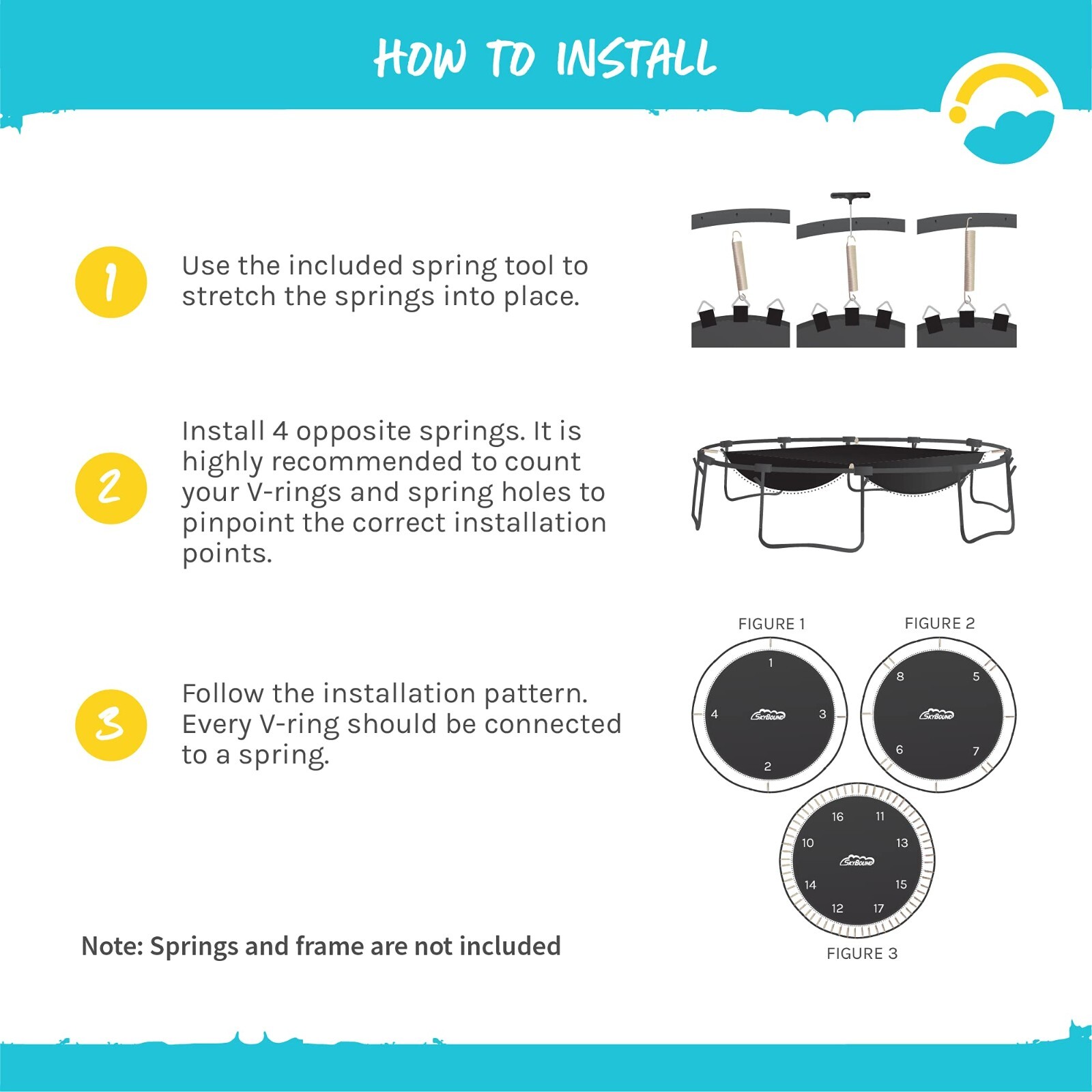 SkyBound Replacement Trampoline Mat (Choose 12, 14, or 15 foot) + w/ Spring Tool