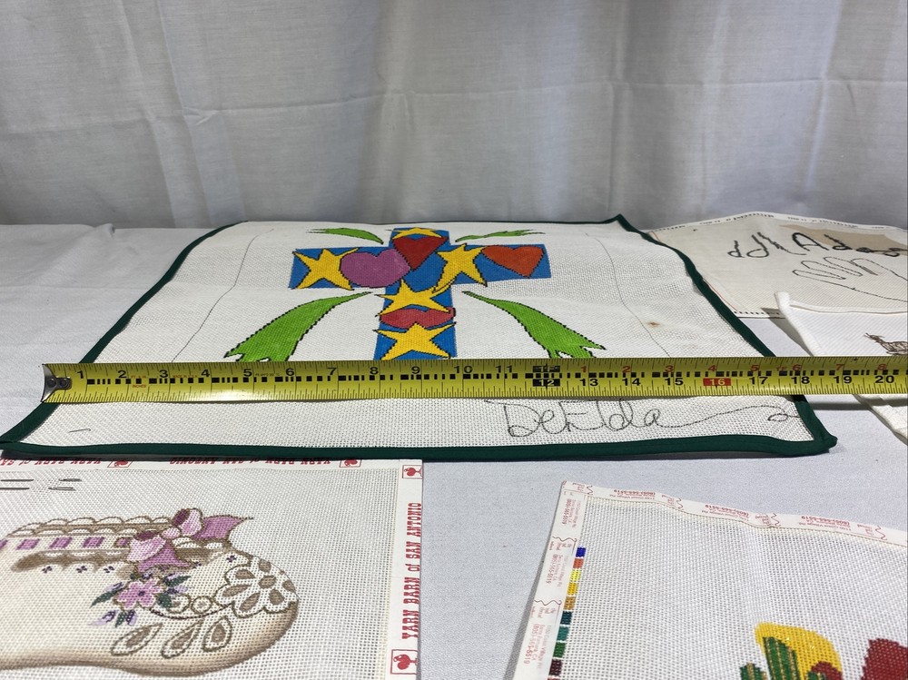 Handpainted Needlepoint Canvas lot 6