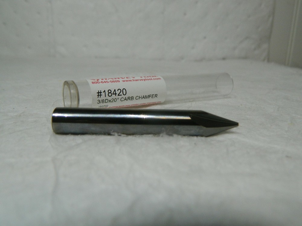 Harvey Tool Carbide Chamfer 3/8D x 20º 3FL Type II 18420