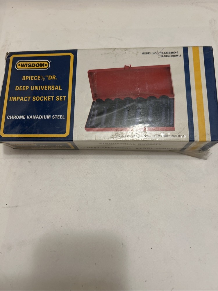 Wisdom Tools USA, 8 PC Deep Universal Impact 3/8” DR SAE Socket Set,