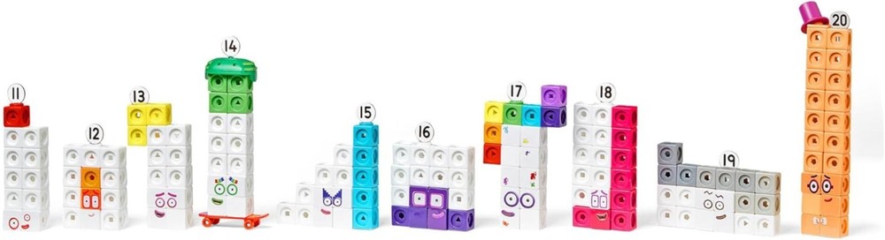 MathLink Cubes Numberblocks 11-20 Activity Set, 30 Preschool Learning Activit...